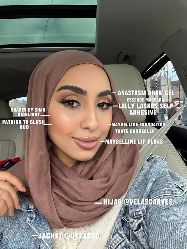 Car glam always a slay ✨🫶🏻 @velascarves  @DeFacto  @Patrick Ta Beauty  @shadesbyshan  @Lilly Lashes  @ONE SIZE BEAUTY  @Maybelline NY  @Anastasia Beverly Hills  @essence.cosmetics  #glam #beauty #makeupdeets 