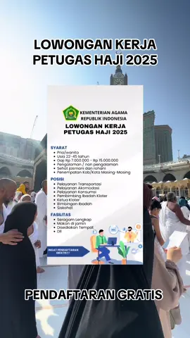 Pendaftaran gratis #haji #lowongankerja #fyp #makkah🕋 