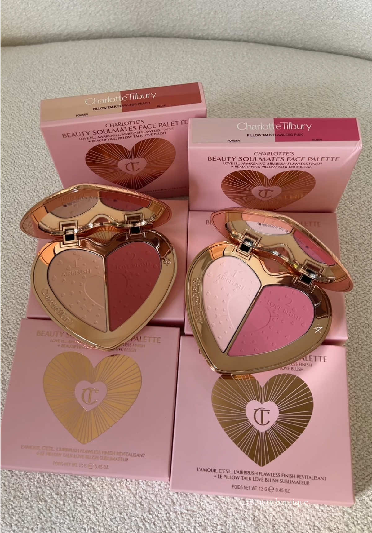 Charlotte Tilbury Heart Compact 💖 available Instock $5x blush + powder  #fyp #sephora #makeup #barbie #charlottetilbury #blush #powder #makeuphaul #trending #khmertiktok #aesthetic #itgirl 