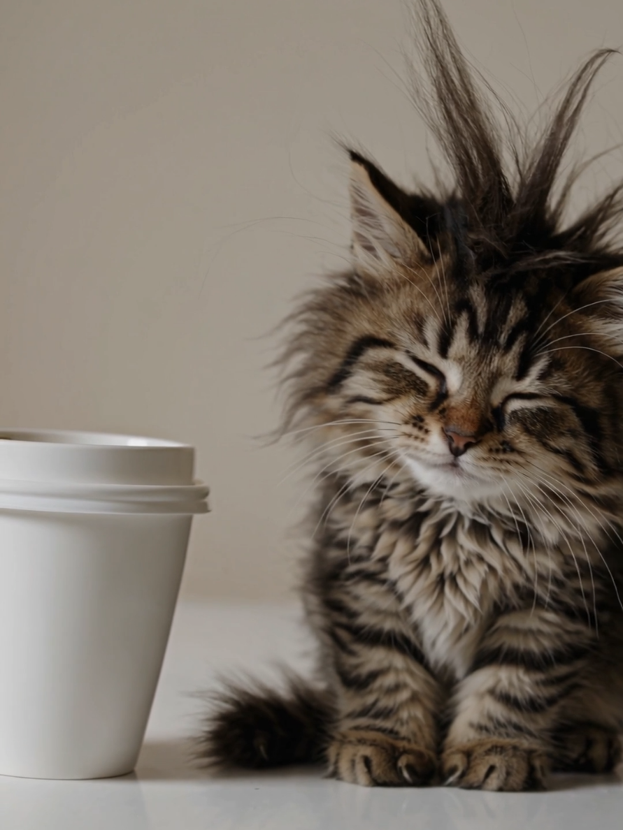 Still Half Asleep 😴☕️ #Fyp #Viral #Fluffy #KittenLove #CoffeeFirst #Catsoftiktok #TooTired #MorningMood #SleepyFluff  #cat , #cute , #pets , #fyp , #adorable #creatorsearchinsights 