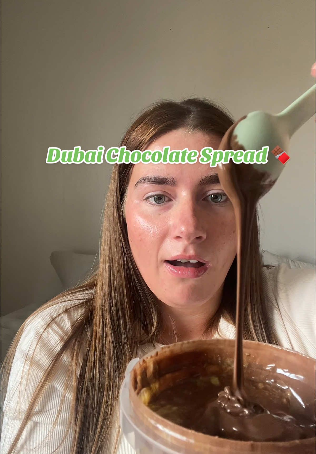 This is one of the best tasting things I’ve ever put in my mouth (and I’ve tasted a lot of things if you can’t tell) 🤣😍 #dubaichocolate #chamoyguys #dubaichocolatespread 