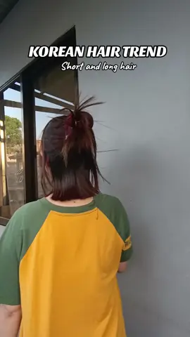 short hair at a same time long hair #haircut #koreanstylehaircut #shortandlonghair #trendinghaircut #monicut 