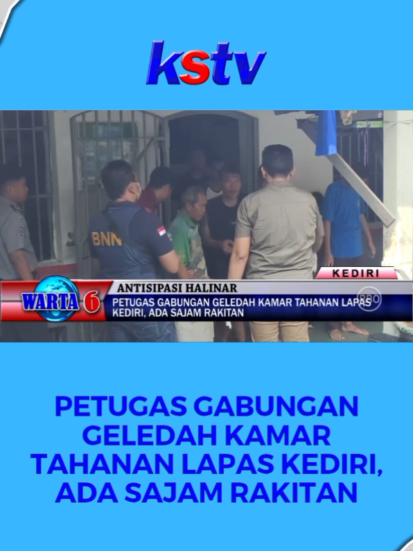 Petugas Gabungan Geledah Kamar Tahanan Lapas Kediri, Ada Sajam Rakitan #lapas #wargabinaan #tahanan #lapaskediri 