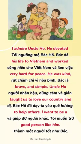 uyện tập thuyết trình về A Person I Admire - Một người tôi ngưỡng mộ #movers #tienganhtreem #speaking #tienganhcambridge #mshancambridge