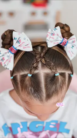 Penteado infantil do dia 💙🩷 Já salva e compartilha com uma mãe de menina 👧🏻 #penteadoinfantil #penteadosfaceis #peinados #peinadosfaciles