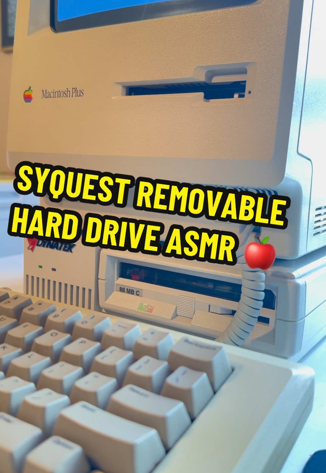 Retro Computer ASMR: Macintosh Plus booting from 40MB SyQuest removable hard drive cartridge, opening the classic text adventure ZORK! Special thanks to @Sean Shapiro for donating some really cool vintage apple hardware! #retro #asmr #retrogaming #retrocomputer #80s #keyboard 