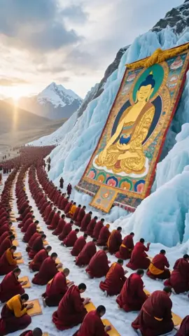 On every important festival, Tibetans will carry thangkas or hold prayer wheels to the foot of Mount Kailash. This is called the Buddha-drying ceremony. They pray for all things in the world and wish everyone a safe, healthy and happy life. #mountkailash #kailash #blessings #pray #buddhism #positiveenergy #goodluck #spirituality #enlightenment #tibetculture #thangka #faith #buddha 