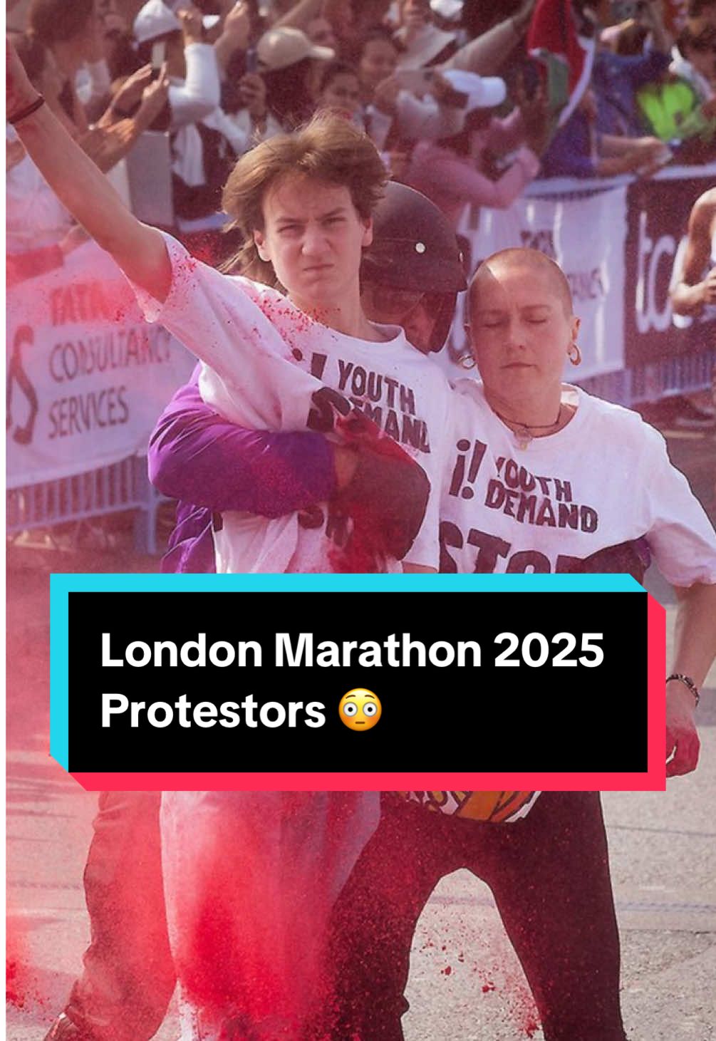 London Marathon 2025 Protest 🤔 #london #londonmarathon #marathon #londonmarathon2025 #protest 