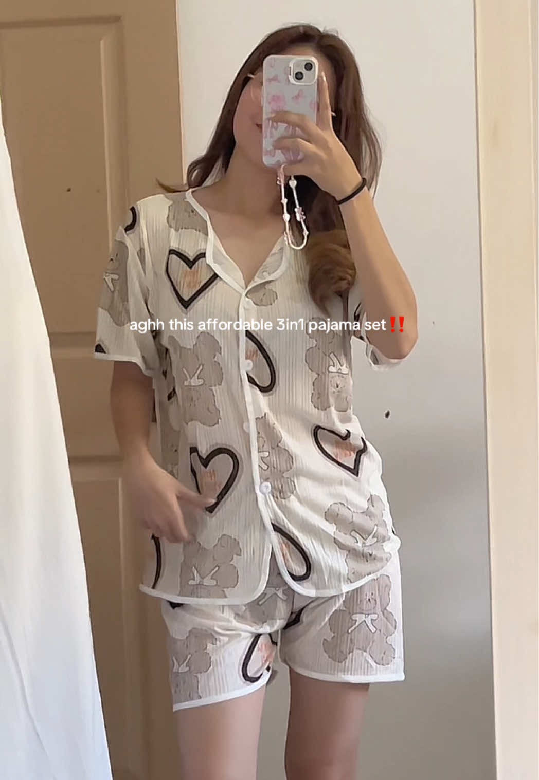 the fabric is just perfect for Philippines weather!🥹💕 #3in1pajamaset #pajamaset #sleepwearforwomen 