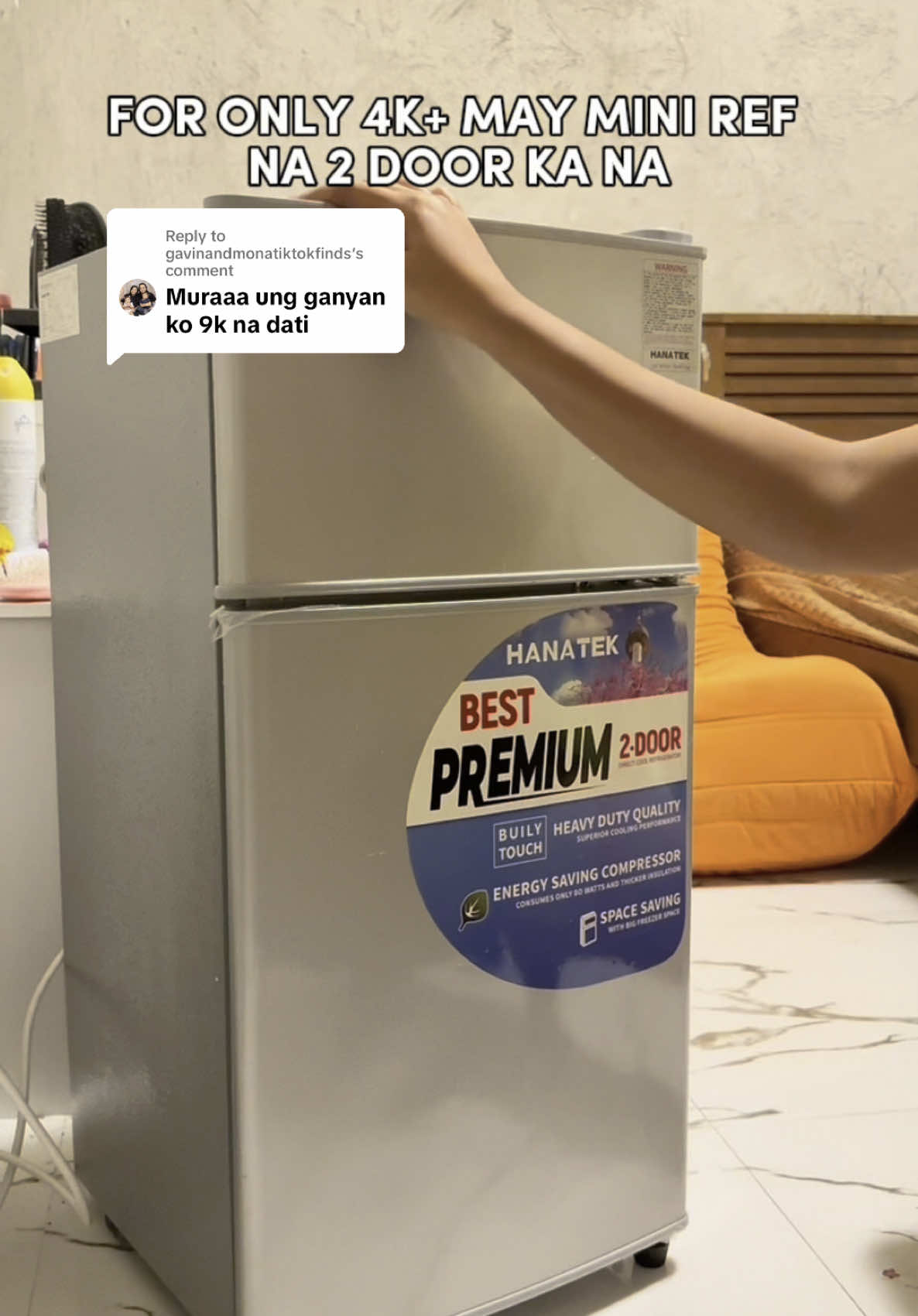 Replying to @gavinandmonatiktokfinds  2 DOOR MINI REFRIGERATOR for only 4k+ #miniref #minirefrigerator #2doorminiref #miniref2door #minirefwithfreezer #minifridge #smallrefrigerator 