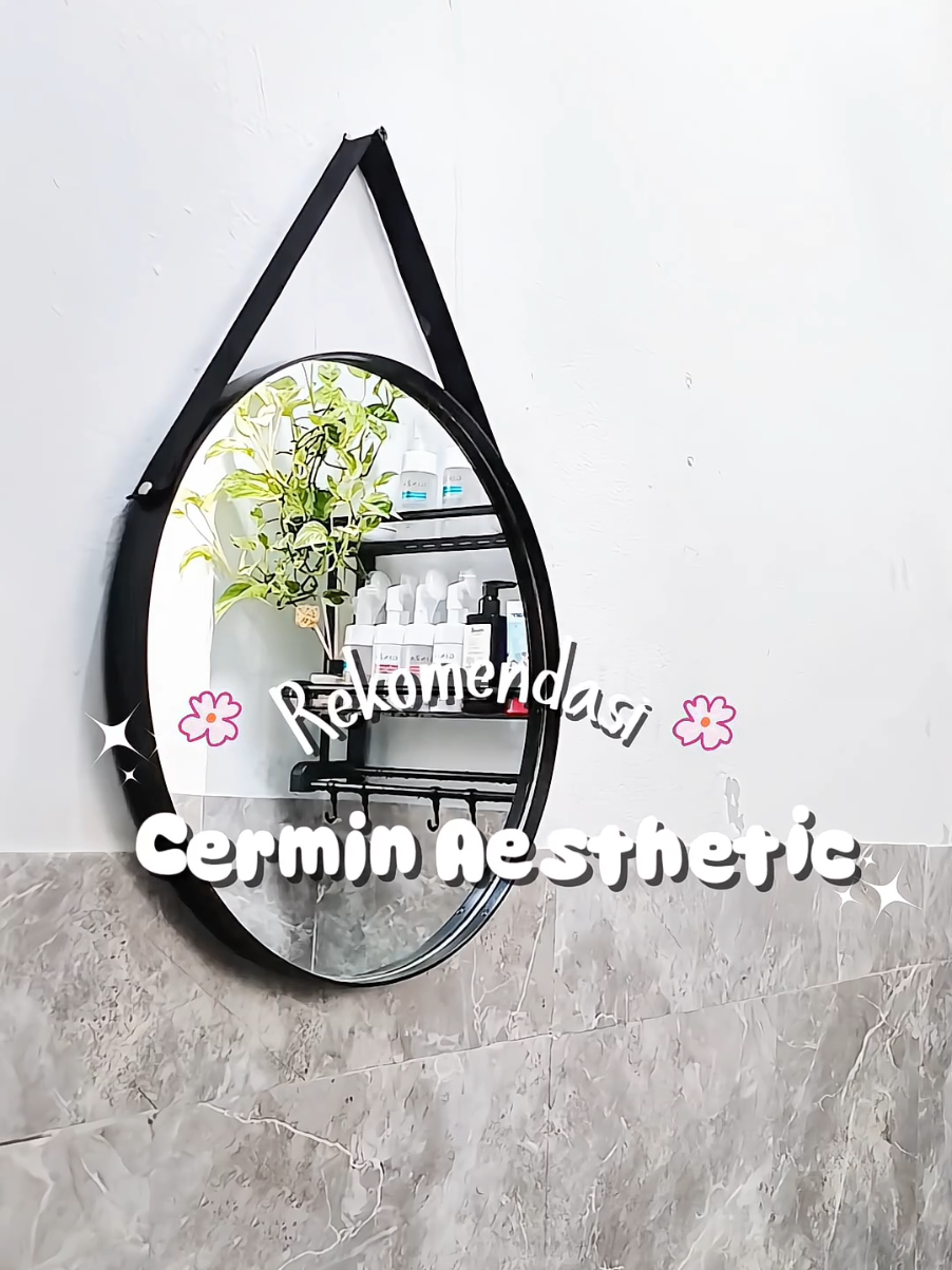cermin bulat aesthetic #cermin #cerminbulat #cermingantung #cermintali #cerminkamarmandi #4upage #fypage #homeliving #homedecor 