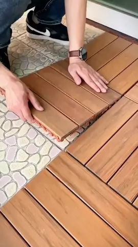 Wood Flooring Bathroom Non-slip Floor Mat Shower Room Foot Pad Toilet Anti-Drop Mat DIY Decking Panel Tiles Wood Garden Home Waterproof Easy Install Indoor Outdoor Solid Floor Home Balcony TerraceGarden Outdoor Splicing Decorative  30* 30cm (Wood/Grey) #wood #nonslip #flooring #woodfloor #Home #panel