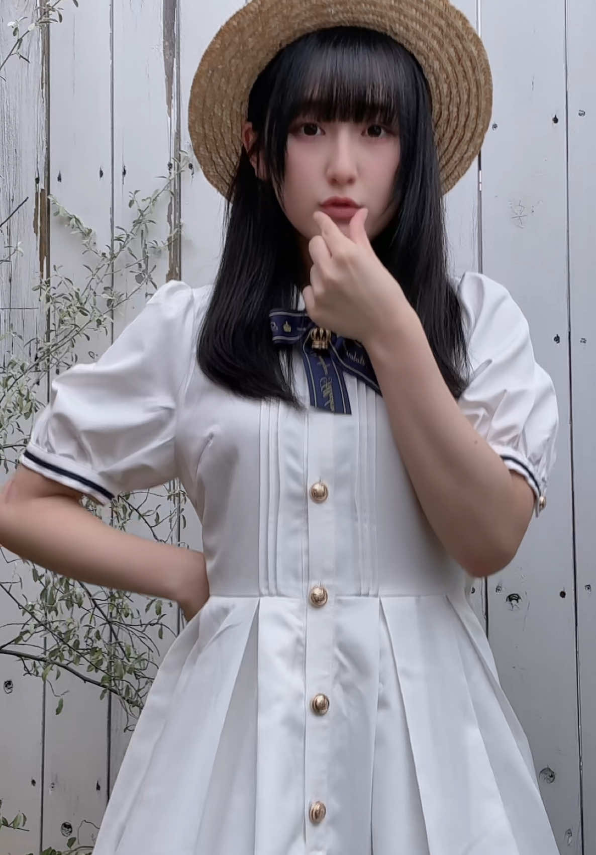 ピクニックコーデ🧺👒🥪 @ここゆい @もちもちほっぺ🍡👶🏻🍼  #春コーデ#ピクニック#アイドル #Mooove #愛梨ここ #ロングヘア#黒髪ロング#ワンピース#麦わら帽子