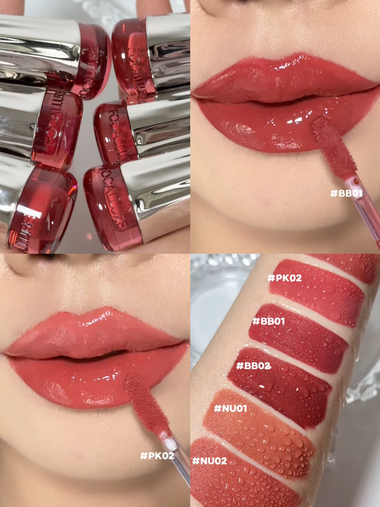 🌸Satin finish yang halus + tekstur super lembut di bibir, jago banget nutupin garis-garis halus!	 #focallure#focallurebeauty #focallurebeautyshow#lipglaze#liptint#transferproof#new#newproduct#newarrivals
