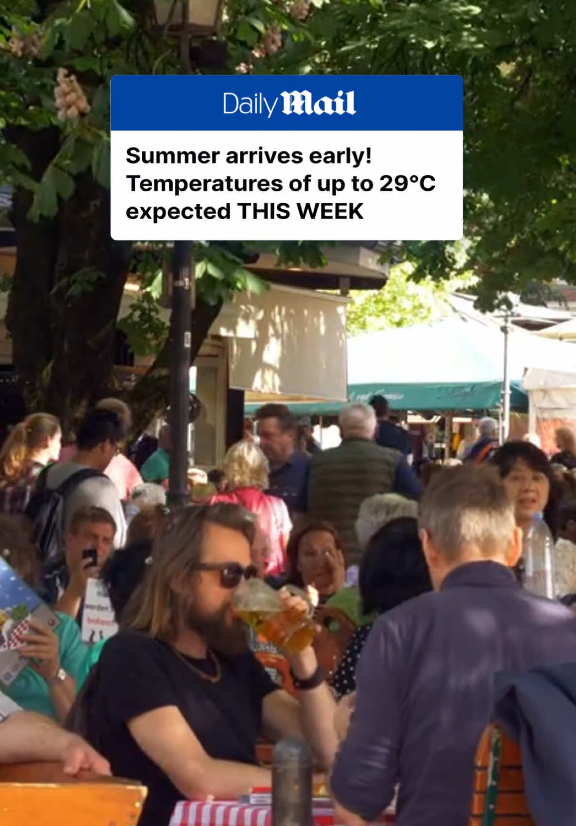 After occasional sunny spells this weekend, Britain is set to record the hottest day of the year so far. Temperatures are expected to be hotter than Ibiza - reaching 28C by Wednesday or Thursday, the Met Office said.  Rising temperatures start at 24C or 25C on Monday with a small chance of 29C weather later on in the week. Met Office meteorologist Craig Snell said: 'We're certainly on track to see the warmest spell of the year so far. #weather #ukweather #heatwave #news #sun #sunny 