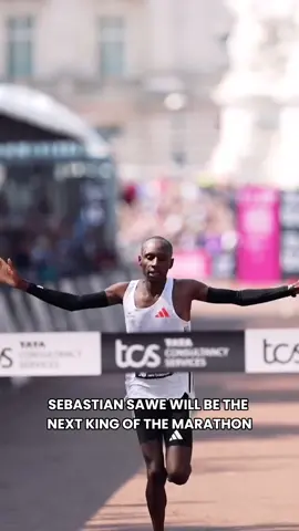 The next king of the marathon 👑  2/2 marathon wins so far for Sawe. And two of the fastest ever after his 2:02:27 at the 2025 London Marathon #Running #runningtok #marathon #londonmarathon #londonmarathon2025 