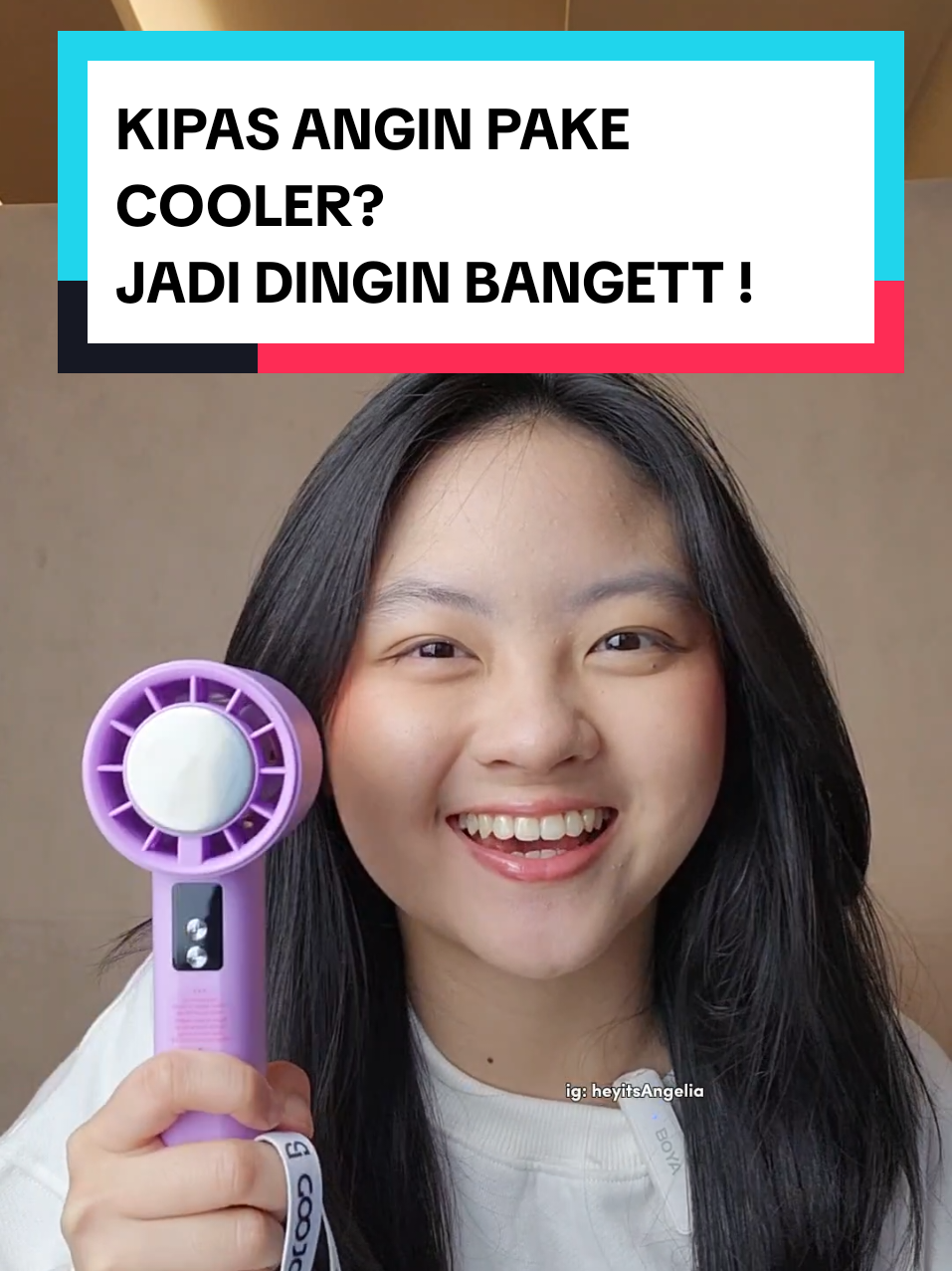 KIPAS ANGIN ADA COOLER NYA, JADI DINGIIN 🥶UDA BEDA LEVEL NIH😍 yuk check out di keranjang kuning 🔥 #goojodoq #heyitsangelia #kipasangin #kipasanginportable #kipasanginmini 