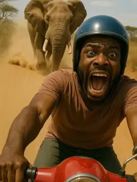 A man races for his life, snapping a frantic selfie as chaos unfolds behind him — wild animals, dust, and pure adrenaline collide in an epic, action-packed escape #epicchase  #adrenaline   #wildescape  #actionpacked  #selfiegonewrong  #trends #worldwild 