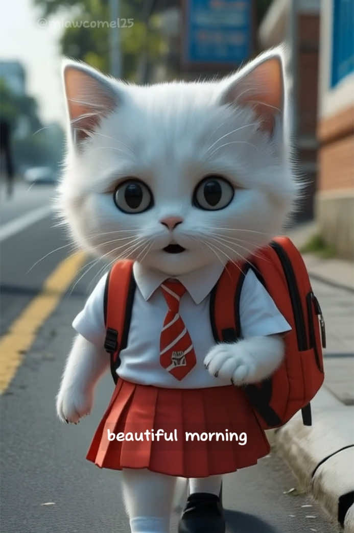 Berangkat sekolah #sekolah #cat #kitten #kucing 