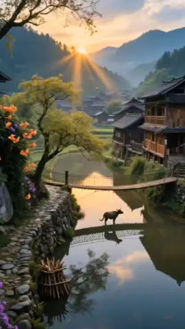 Rural Twilight#relax #fyp #ai #relaxingvideos  #nature #foryou #countrysidelife 