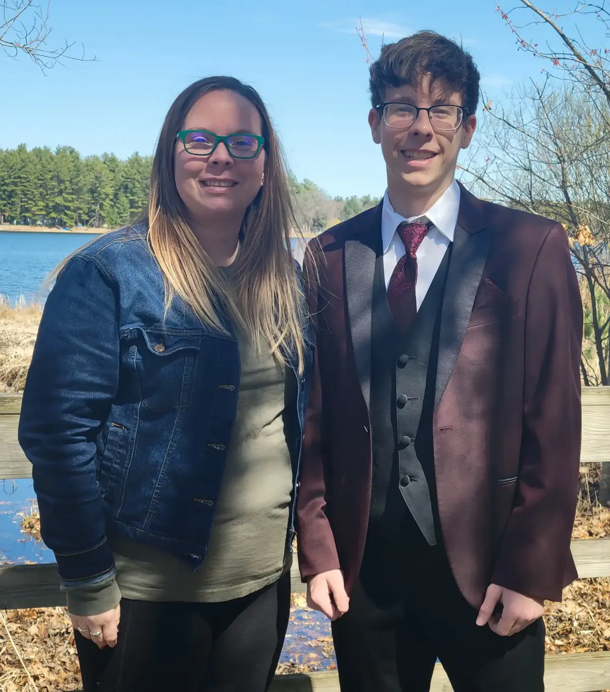 #prom #pics #mom #tux #winered #lake #mothersonduo 