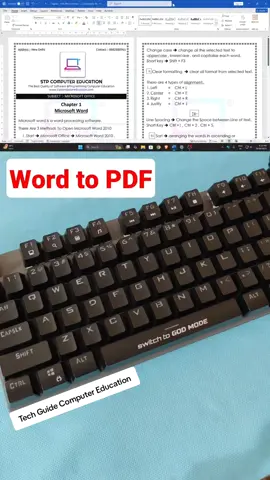 Word To PDF Trick #pdf #microsoftword #shortcutkeys #viral #foryou #secrettricks #symbols #laptop #pc #window #microsoft 