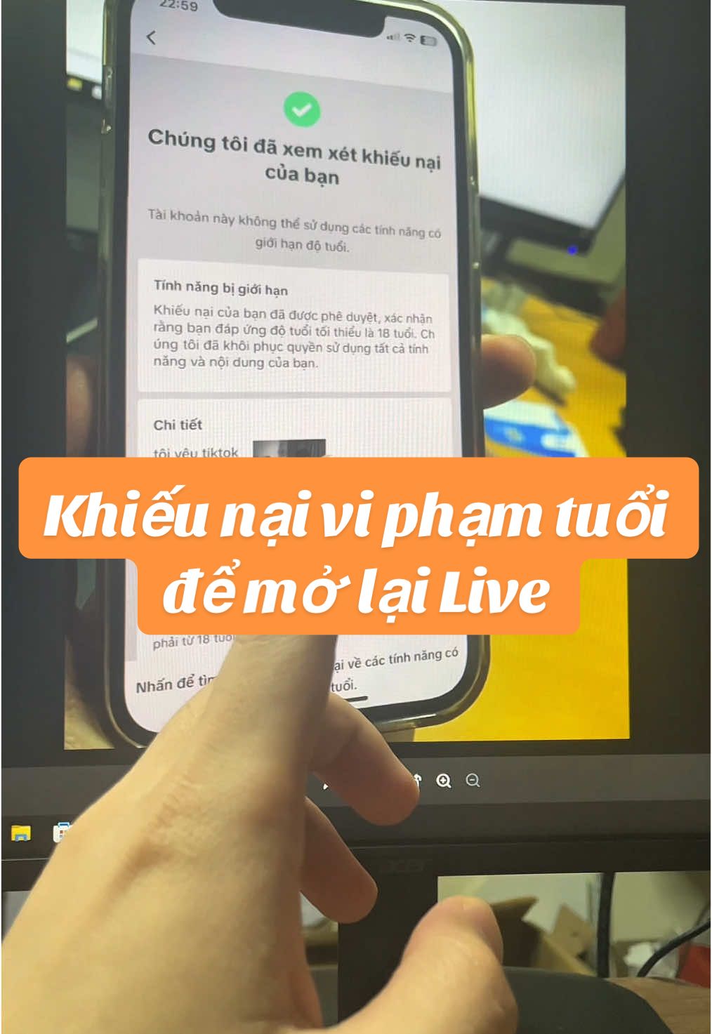 Khiếu nại độ tuổi mở live #khieunaidotuoi #khieunaituoitiktok #cachgogioihandotuoi #cachxacminhdotuoi #huongdanxacminhtuoi #mogiohangchuadu1kfl #xacminhdotuoibangkhuonmat #xacminhtuoi #kenhsangiohang 