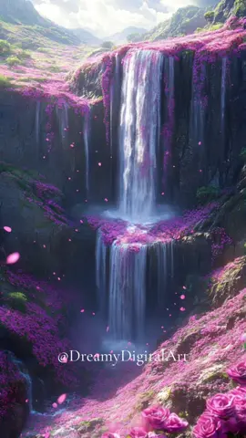 #aigenerated #aesthetic #rose #flowers #visualart #fyp #heart #waterfall 