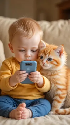 Cute baby laughing with kitten 😸 hahahhaha #baby #happy #kittens #viral #funny #foryoupage #kidsoftiktok #cute #funnyvideo 
