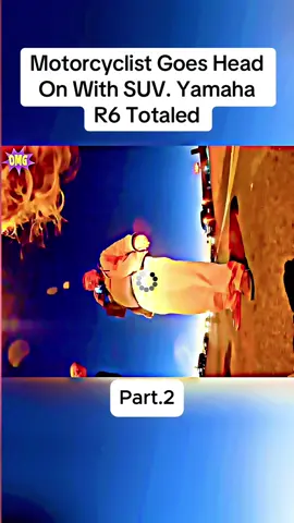 Part.2-Motorcyclist Goes Head On With SUV. Yamaha R6 Totaled#bike #moto #car #collide #fyp #truestory 