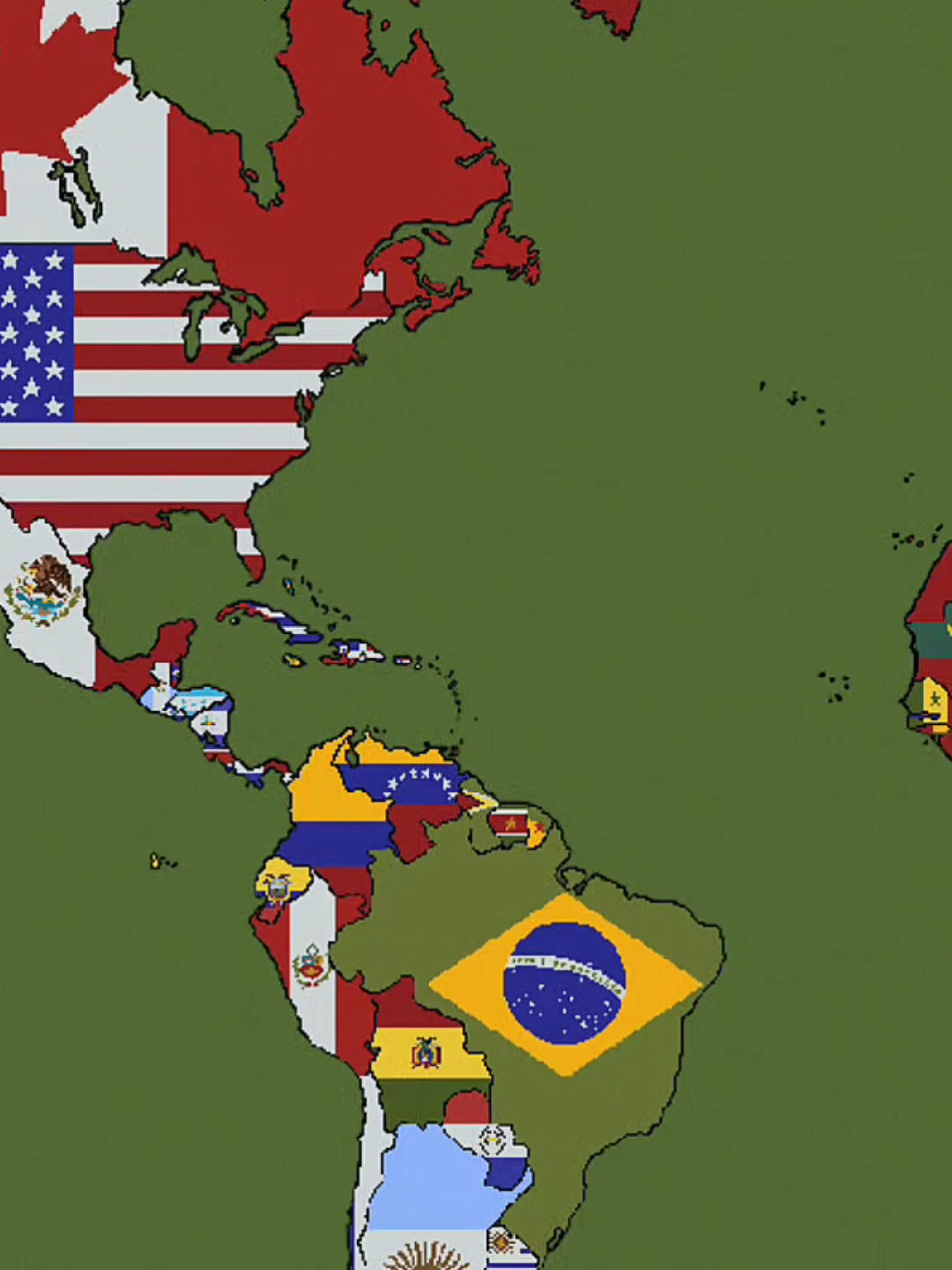 Small Scale North & South America Compilation #flags #maps #brazil #world #usa #Minecraft 