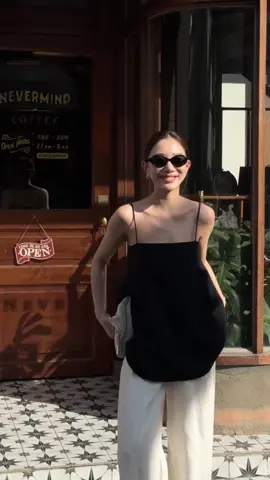 Set áo 2 dây đen mix quần trắng #dotrend #outfit #xuhuong #setdoxinh #dotrendering #outfitoftheday 