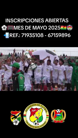✅️Inscripciones Abiertas Mes de Mayo Gestión 2025. 🥅⚽️ Entrenamiento de Futbol, entrenamiento especifico de Arqueros(as) de 5 a 25 Años Damas y Varones. 📲 Inscripciones: 71935108 - 67159896 #futbolinfantil #elalto #lapaz_bolivia🇧🇴 #niñojugando #clubtalentoboliviano #viral #fyp #atodos #familia #niñojugando #futbolfemenino #viral_video #entretenimiento #diversión #futbolfemeninobolivia #elalto #fyp #viral #escueladefutbol #lapazbolivia #diversión_tiktok #atodos 