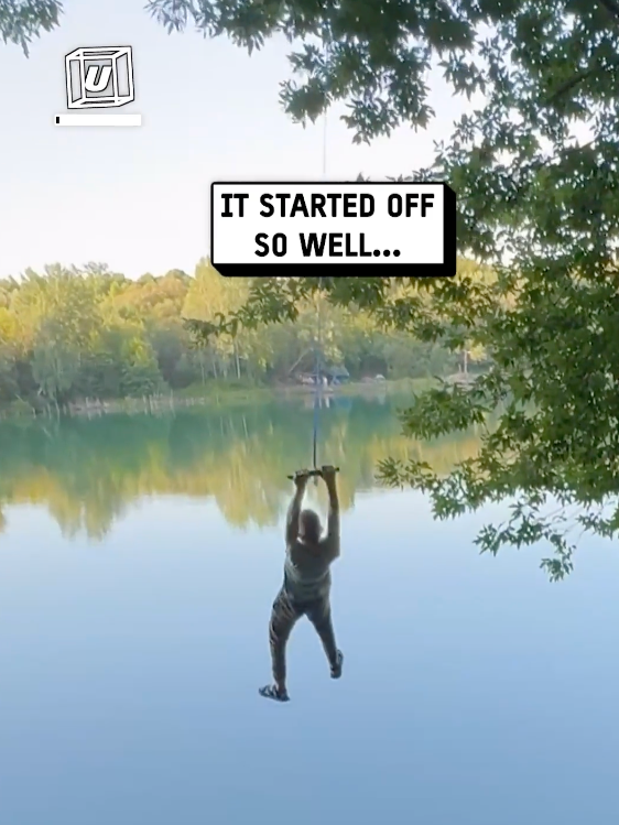 We weren't expecting that!! 😳😂 🎥: Dmytro Butunets via ViralHog #UNILAD #ropeswing #fails#funnyy #water #lake #familytime #fall #swing #ropeswing