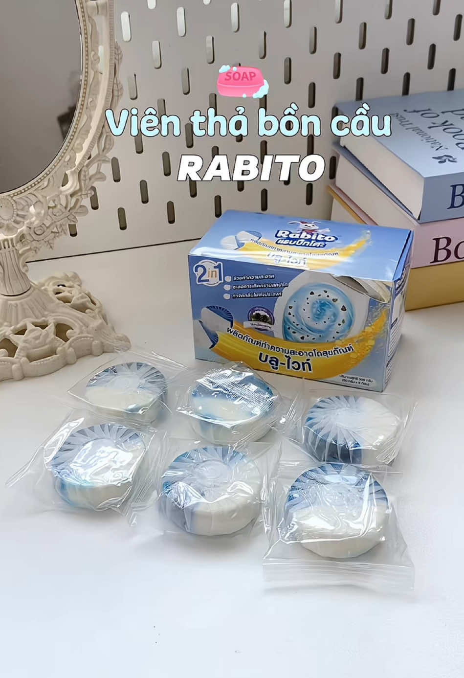 Viên thả bồn cầu Rabito 🩵 #rabito #rabitoclean #rabitovn #vienthaboncau #vienthaboncaudietkhuankhumui 