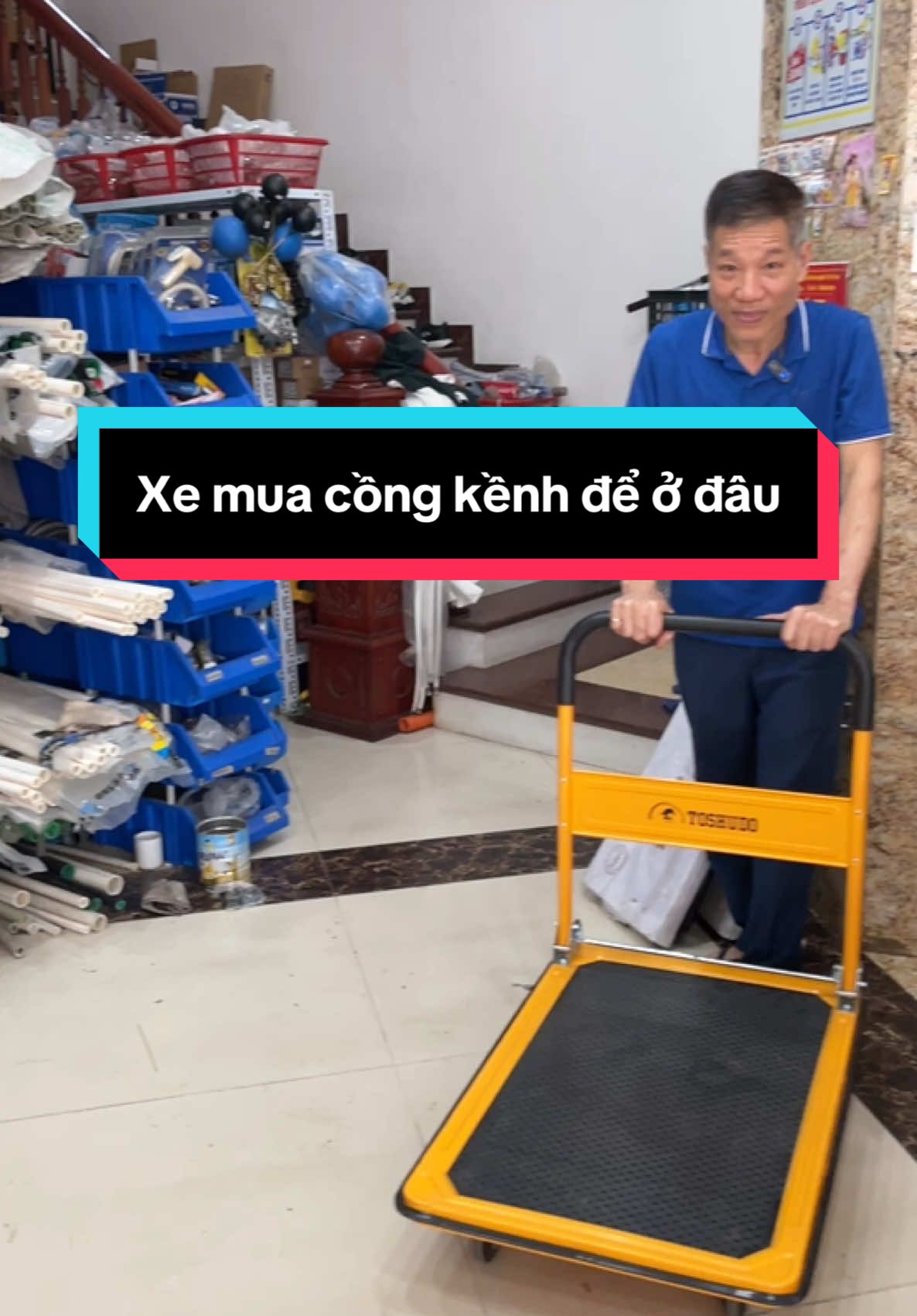 Xe Đẩy Hàng TOSHUDO Thép Bánh cao su xe chịu tải 200kg KT 87x57x87. #tayboccaosuvanhsoay360• #thinhhanh 