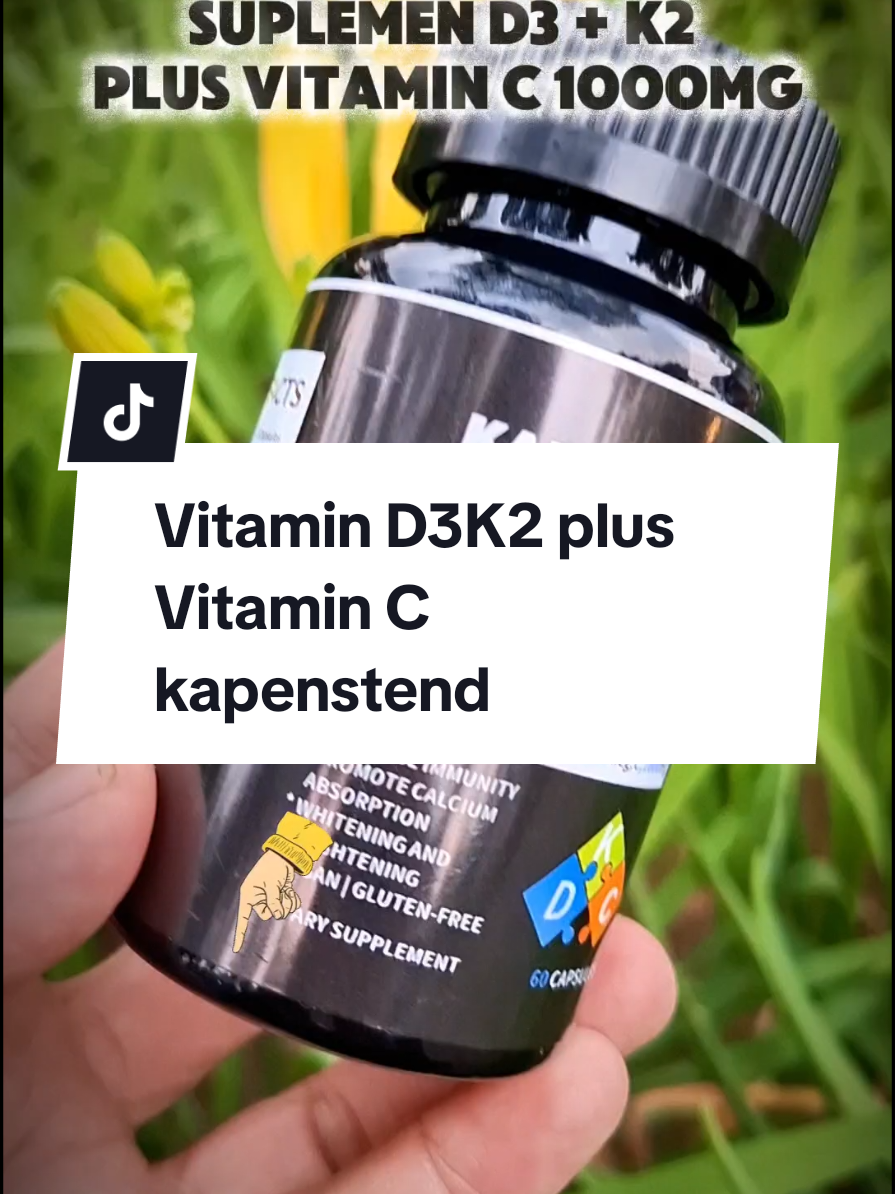 Vitamin K2 D3 plus Vitamin C 1000 mg, lagi ada potongan special belanja suplemennya hari ini. #suplemenharian #suplemenk2d3plusvitaminC #vitamink2d3 #suplemenkapenstend #vitamink2d3asli #vitamind3k2 #vitamind3k2asli 