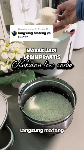 Membalas @N. Asyiah. 10 bismillah , mau praktis masak nasi…? Pake kukusan low carbo bunda #iburumahtangga #homeliving #perkakas #kukusan #steamer #lowcarbo 