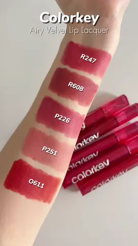 Son kem Nhung Colorkey swatch 3 màu best seller #sonxinh  #goclamdep #swatchson #reviewlamdep #viral #fyp #sonMLBB #xuhuong #sonmoi #sonnhung #colorkey #soncolorkey 