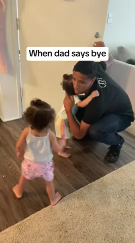 When dad says bye vs mom says bye 😂 #baby #babiestiktok #babyhumor #babylover #fyp 