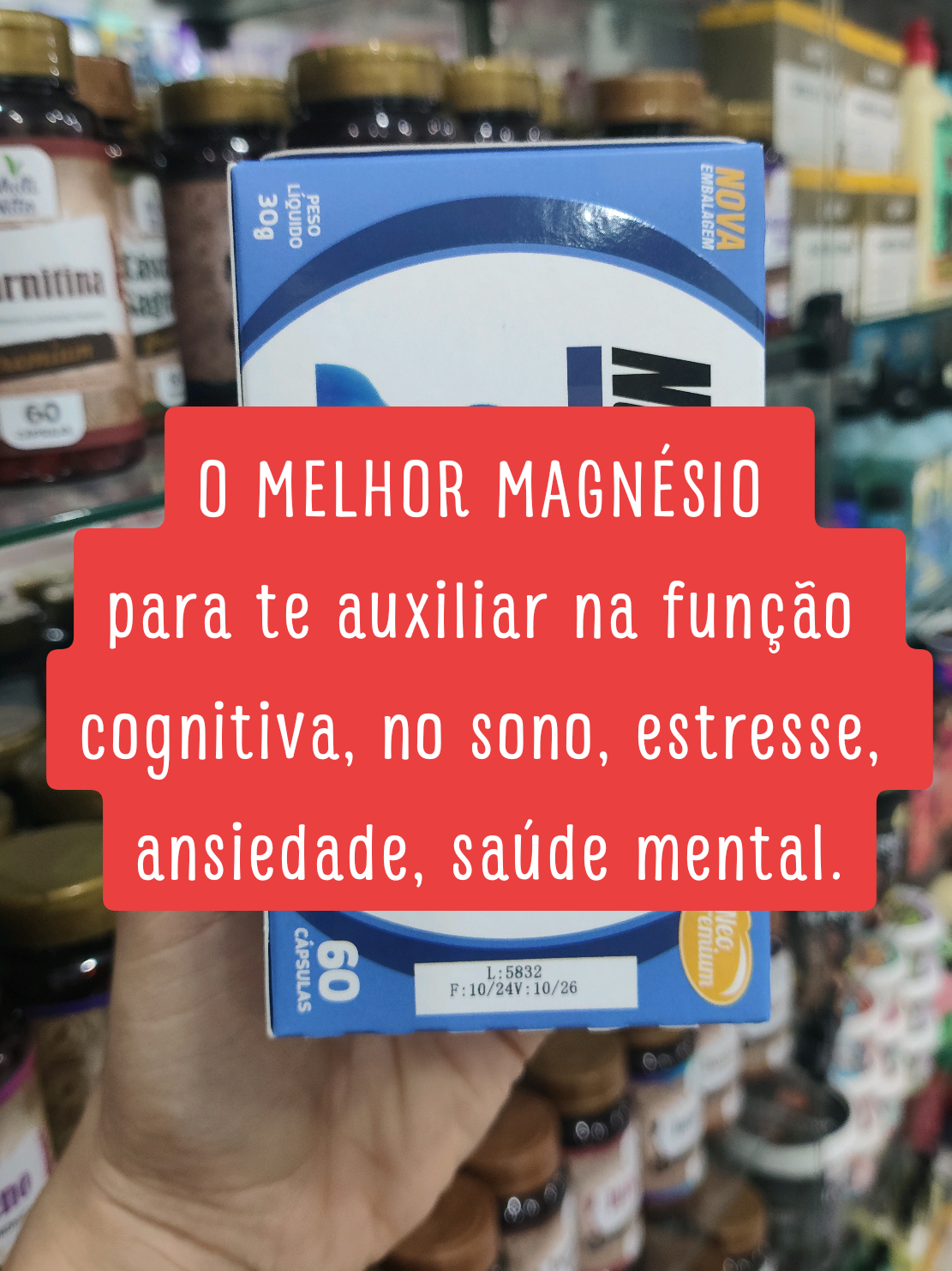 Magnésio Treonato, o melhor suplemento para te auxiliar na função cognitiva, na qualidade do sono, má redução de ansiedade, na saúde mental e no foco e concentração 💊😊✅ #ansiedade #magnesio #saudemental #creatorsearchinsights #fyp #viralizar #dicasdesaude #suplementosnaturales #magnesiotreonato #estresse 