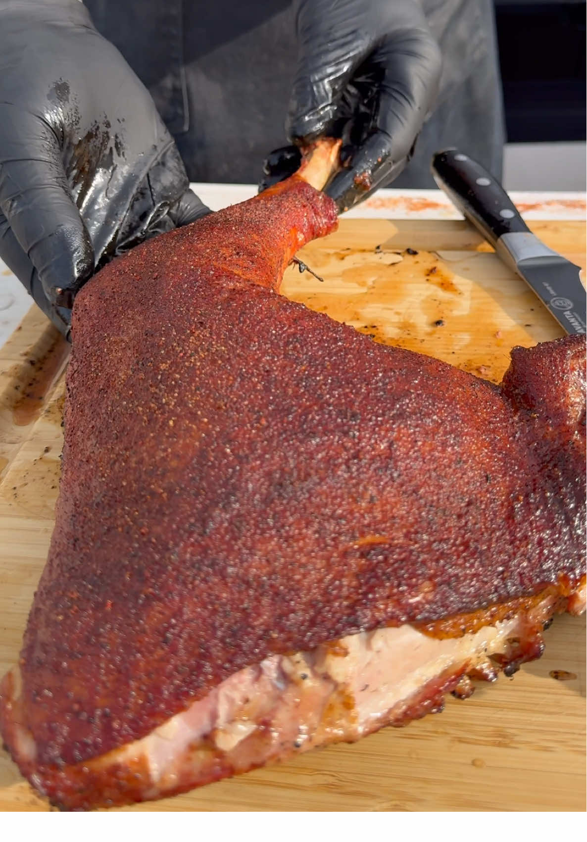 Smoked Turkey Hindquarters 💦 . . #kendrickbbq #turkey #smokedturkey #bbq @MEATER @Traeger Grills 