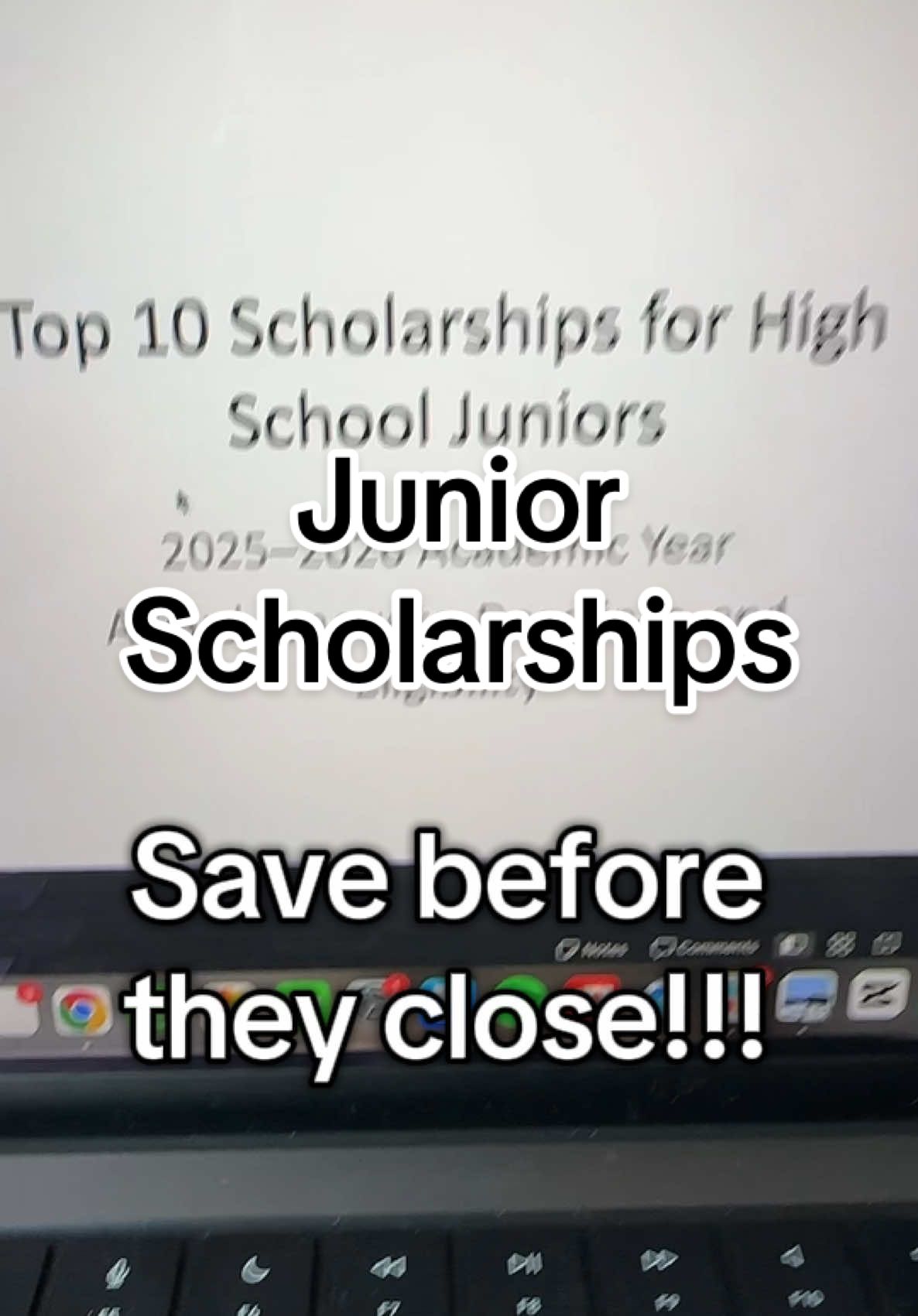 Save this video and make sure to apply to these scholarships ASAP #scholarships #scholarship #scholarshiptips #scholarshiptok #highschoolstudents #highschool #freshman #freshmanyear #firstgenerationstudent #firstgeneration #firstgenlatina 