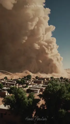 Monster sandstorm swallows desert town 🌪️🏜️⚠️ #Sandstorm #DesertStorm #extremeweather 