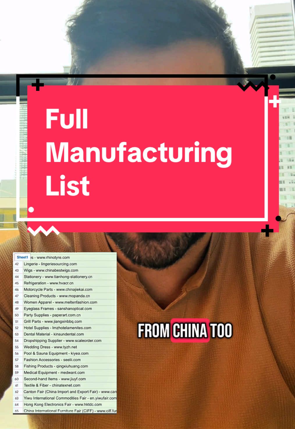 Full Manufacturing List From China👇 👇 https://docs.google.com/spreadsheets/d/1QQUK_qjaXO0Pf1BJZNkeD29DWkGn5udY3tuPNvjfmtw/edit?usp=sharing  #ChinaManufacturing #chineseshoppingapp #chinesetiktokshopping #chineseshoptiktok #chinesefashionapp 