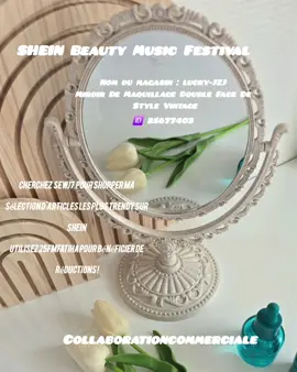 SHEIN Beauty Music Festival  #CollaborationCommerciale  Hello tous le monde  !!! Je vous partage mes dernières trouvailles en collaboration avec @sheinfrance je suis fan du miroir vintage et de la trousse a maquillage !!! 🔍 Cherchez SEWJ7 pour shopper ma sélection d'articles les plus trendy sur SHEIN 🔥 Utilisez 25FMFATIHA pour bénéficier de réductions ! Nom du magasin : YiSE 13 pièces Nouvelle série de pinceaux de maquillage. 🆔 39328539 🔗 https://shein.top/c707kfs Nom du magasin : Teckwe Teckwe Fer à friser, Barreau de 25 mm produisant des boucles classiques. 🆔 27962970 🔗 https://shein.top/kf1eq0q Nom du magasin : Slow Sunday Crème Pour Les Mains Sèches 🆔 22120019 🔗 https://shein.top/c707ibq Nom du magasin : HEALORN Trousse de maquillage en matériau doux avec motif gaufré, beige, mignon pour un usage quotidien.  🆔 14337339 🔗 https://shein.top/tk5cutg Nom du magasin : Relieve worry storage Boîte De Rangement De Cosmétiques. 🆔 2963418 🔗 https://shein.top/c707op9 Nom du magasin : lucky-JZJ Miroir De Maquillage Double Face De Style Vintage. 🆔 25677403 🔗 https://shein.top/kf1ertt Nom du magasin : ZIHENGG 1 Paquet de 20 Mini Pinces à Cheveux Carrées et Rectangulaires. 🆔 47857159 🔗 https://shein.top/gz03s4l Nom du magasin : ZIHENGG Élastiques à cheveux 100 pièces en caoutchouc élastique. 🆔 35691507 🔗 https://shein.top/c707lht Nom du magasin : ZIHENGG Set de 20 petites pinces à cheveux de forme ondulés. 🆔 43202328 🔗 https://shein.top/kf1enlp Nom du magasin : huigang electron Fer à friser automatique, sans fil, rotatif en céramique avec 6 températures et minuteries. 🆔 38062895 🔗 https://shein.top/kf1eop3 Un article qui vous tente ? @sheinfrance_ @sheinofficial  #sheinbeautyfinds  #publicité  #SHEINforAll  #collaborationcommerciale