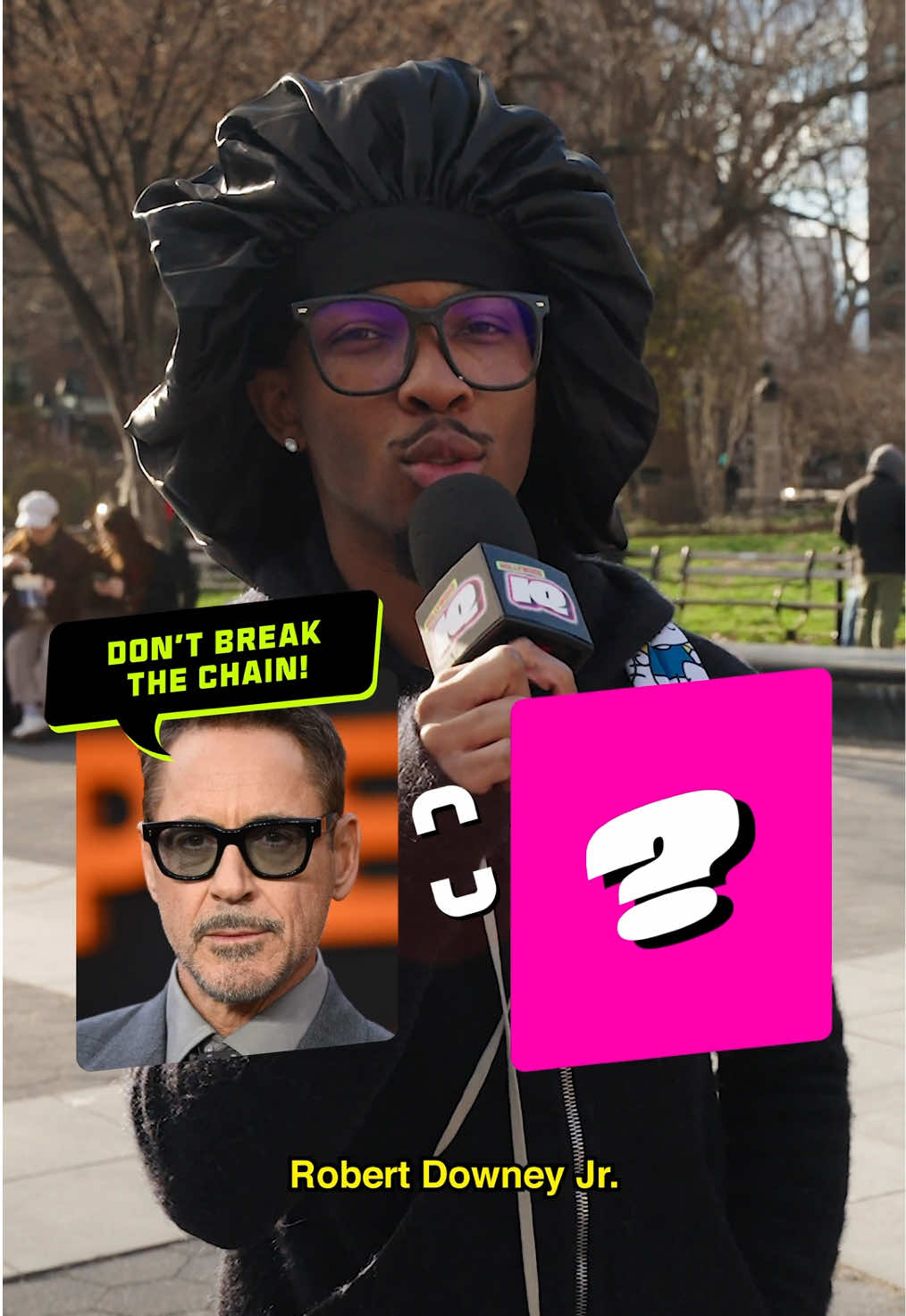 Don't Break the Chain with @d4vd ⛓️‍💥 #dontbreakthechain #rdj #robertdowneyjunior #avengers #avengersendgame #tomholland #marvel #mcu #uncharted #markwahlberg #ted #patrickwarburton #nyc #trivia #movies #hollywoodiq #d4vd 