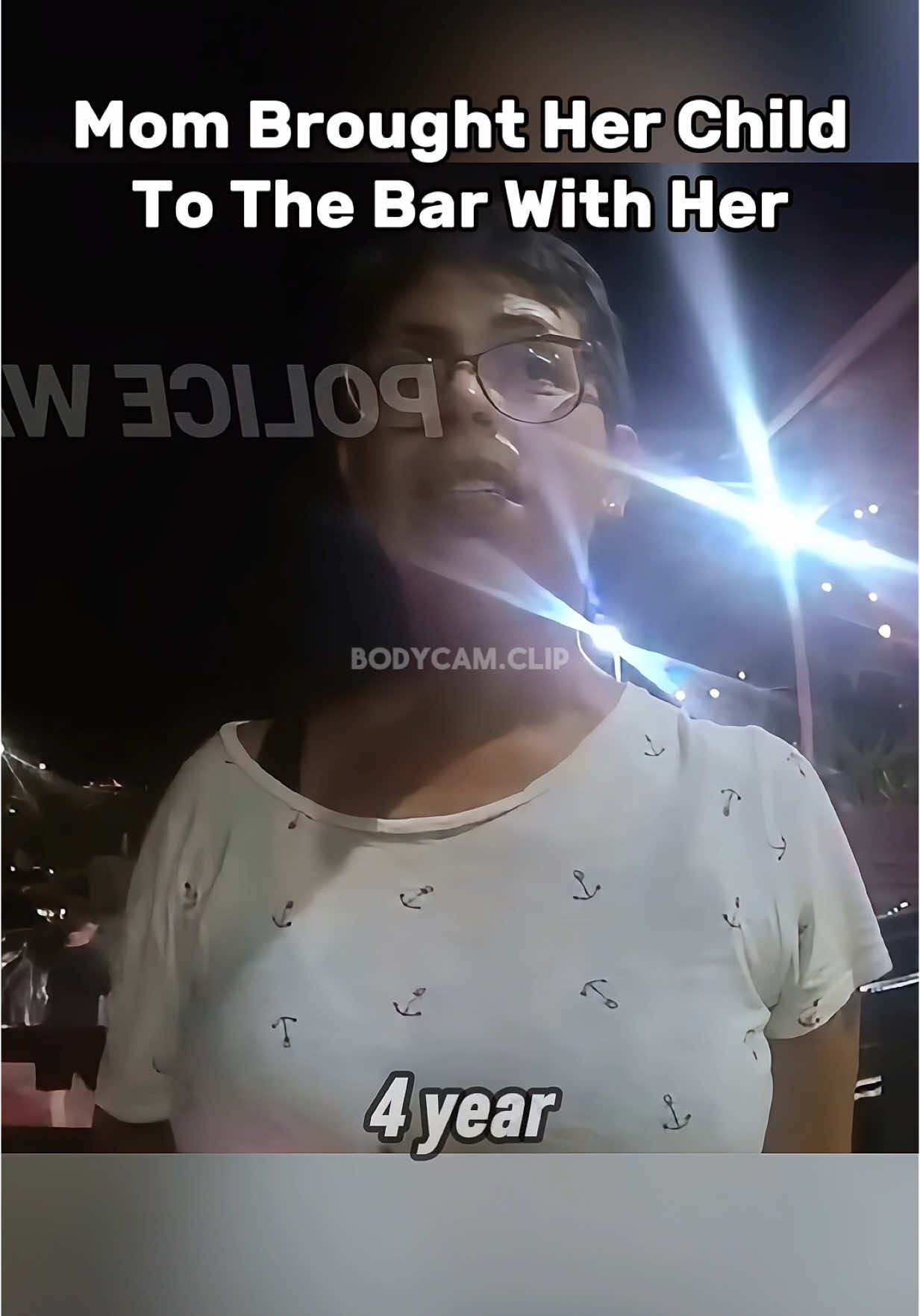 Officers were called after a report of a mom that brought her 4 year old to a bar and allegedly left her unattended to wonder around and lift her dress infront of customers. The mom said that she thought it was an okay place to take her kid. Is this okay to do? #bodycamera #fypツ #momarrested #copcam 
