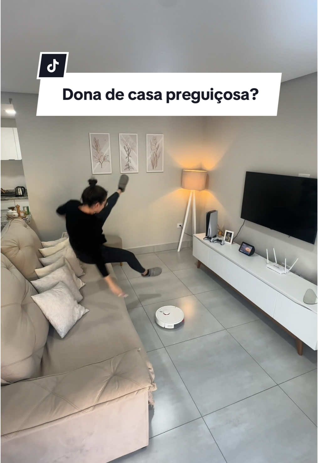 Dona de casa preguiçosa 😂#donadecasa #lavalouças #roboaspirador #secadora 