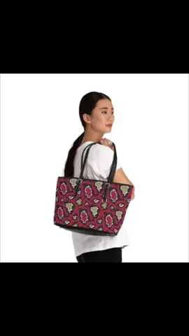 PPAW- Vibrant PU Leather Tote Bag with Tribal Design Size:16
